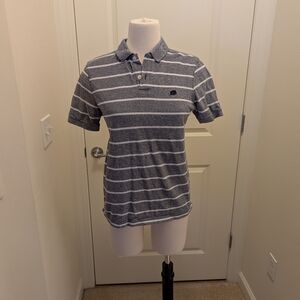 Banana Republic Women's Gray Striped Polo Size S
